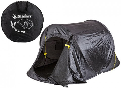 Summit 2 Person Pop Up Tent 220 x 120 x 95cm Black Colour, Item No. 571138