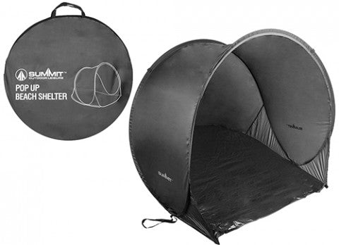 Summit Pop Up Beach Shelter 145 x 105 x 75cm Black Colour, Item No. 573009