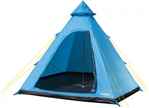 Summit 4 Person Tipi Tent 300 x 275 x 205cm Ocean Blue, Item No. 571129