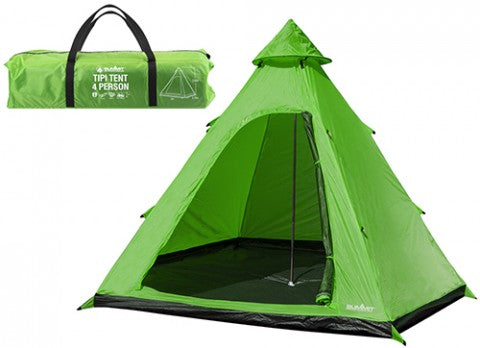 Summit 4 Person Tipi Tent Lime Green, Item No. 571128